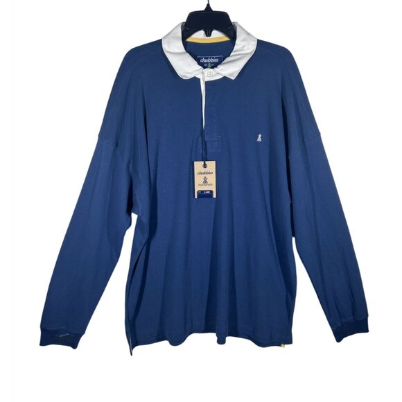 chubbies Other - Chubbies Shirt Mens XL Rugby Blue With White Collar Long Sleeve NEW